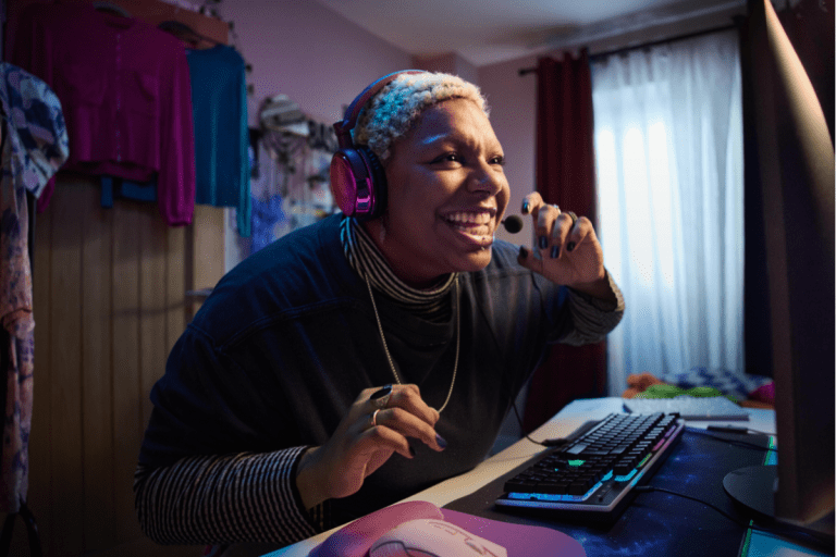 A gamer enjoying Truespeed's ultrafast full-fibre broadband