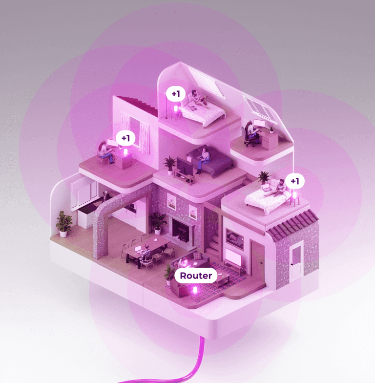 A mesh Wi-Fi setup for a 4 bed home