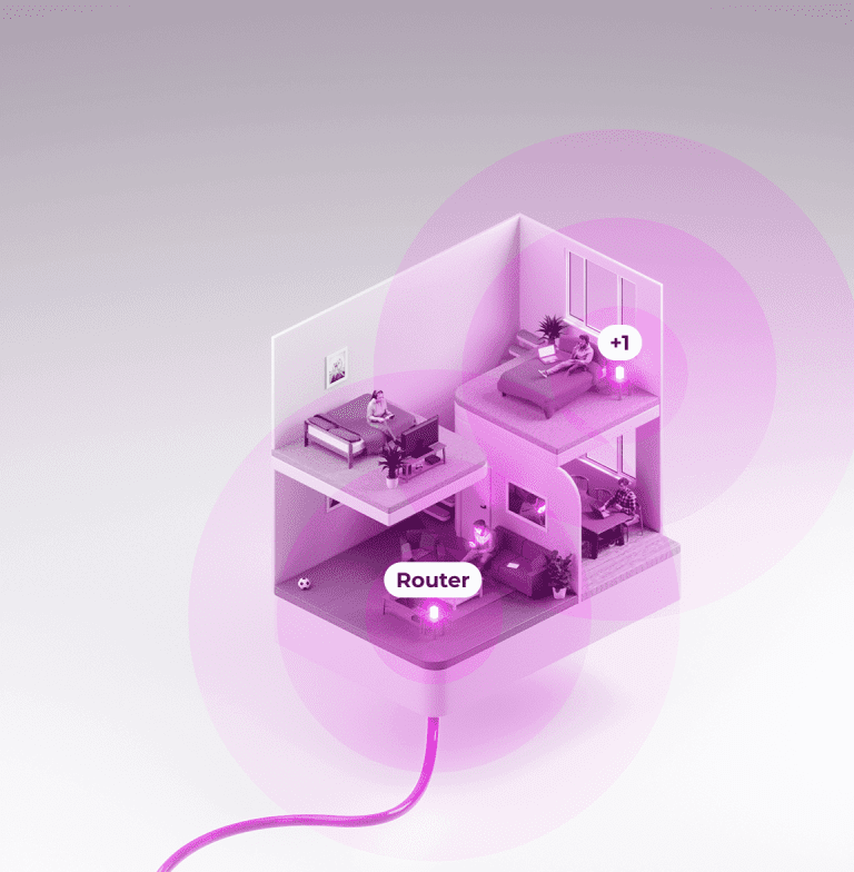 A mesh Wi-Fi setup for a 2 bed home